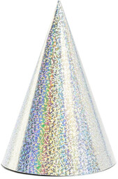 Czapeczki holograficzne srebrne - 6 szt.