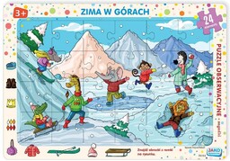 Puzzle ramkowe, Zima w górach, 24 el.
