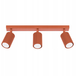 Plafon czerwony ochra tuba regulowana Karbon 3xGU10 lampa