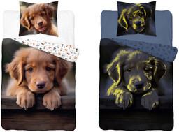 Pościel bawełniana świecąca w ciemności piesek PPE-127