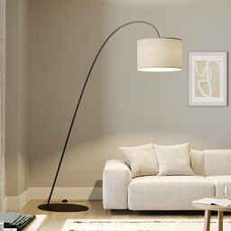 Nowodvorski Lighting Lampa łukowa Alice z tekstylnym kloszem