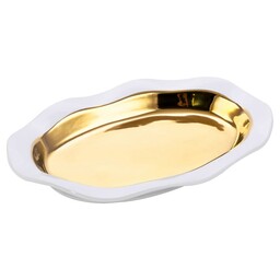 Eurofirany Patera ceramiczna 31x22x4 Maja 2 biała złota