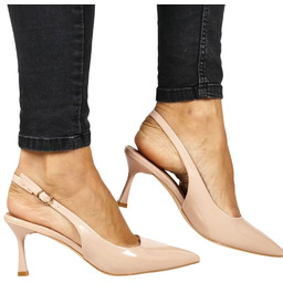 CZÓŁENKA BEZ PIĘTY COMER AH75 NUDE LAKIEROWANE