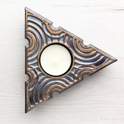 Pakamera Lampion trójkątny, złoto-liliowo-czarny w pudełku