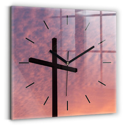 Klasyczny zegar szklany - szkło hartowane - 30x30