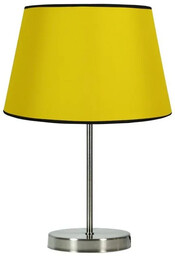 Lumes Żółta lampa stołowa z abażurem z tkaniny