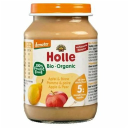 HOLLE Demeter Bio Jabłko - Gruszka 5m+, 190g