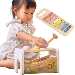 Viga Toys VIGA Drewniany Zestaw Wybijanka + Cymbałki