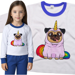 Piżama dziecięca Pies Mops Jednorożec Unicorn 110/116