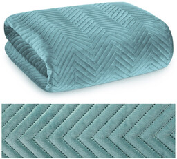 Narzuta 230 x 260 Dekoracyjna Welurowa Sofia Mięta