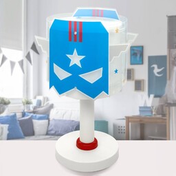 Lampa stołowa Dalber Blue Hero, biały/niebieski, wysokość 30