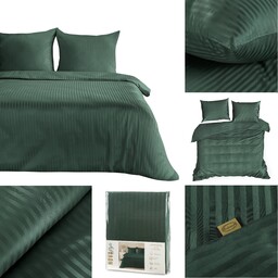 Pościel Bawełniana W Prążki 160x200 Vera c zielony