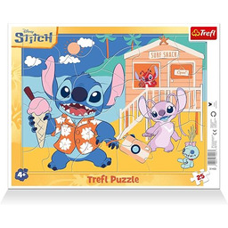 Trefl - Puzzle Ramkowe 25 Elementów, Radosny Stitch,