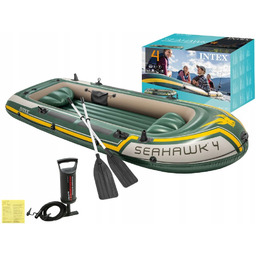 Duży Ponton Wędkarski Seahawk 4 osobowy Pompka Wiosła