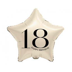 Balon foliowy na osiemnastkę kremowa gwiazdka - 44