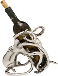 STOJAK NA WINO OCTOPUS z aluminium, srebrny