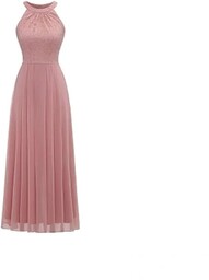 Dressystar Suknia z Koronką i Szyfonem bez Rękawów