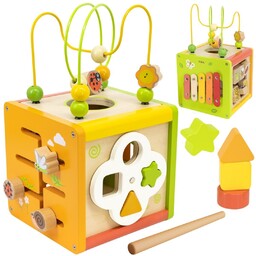 Viga Toys VIGA Drewniana Kostka Edukacyjna 5w1