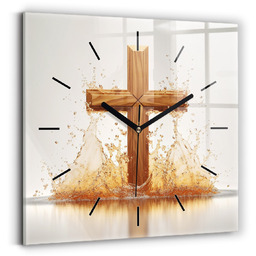 Klasyczny zegar szklany - szkło hartowane - 30x30