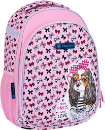 Tornister AstraBag AS1, piesek z kokardkami