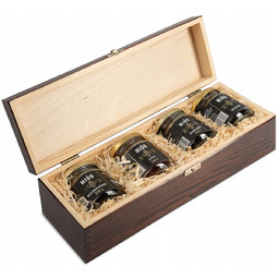 Skrzynka prezentowa zestaw miodów polskich 4 sztuki