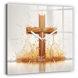 Szklany zegar ścienny - szkło hartowane - 30x30