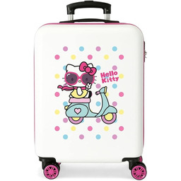 Hello Kitty, biała, 38x55x20 cms, Walizka kabinowa