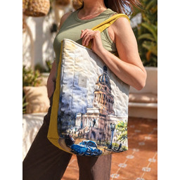 Pakamera Pikowana duża torba shopper Havana