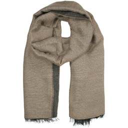 Szalik Szeroki, Beżowo-Szary Dwustronny, Jesienno-Zimowy, Męski -V. FRAAS