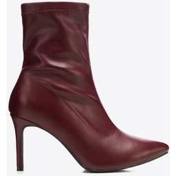 Dopasowane damskie botki na szpilce bordowe