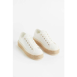 H&M TRAMPKI SZNUROWANE ESPADRYLE KREMOWE 40 1Y7J