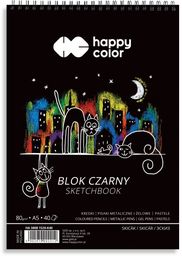 Blok czarny na spirali KOTY A5, 40 ark,