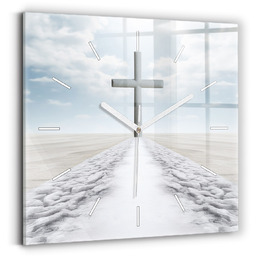 Szklany zegar ścienny - szkło hartowane - 30x30