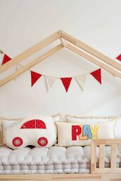 Bawełniana girlanda dekoracyjna "Czerwone grochy"