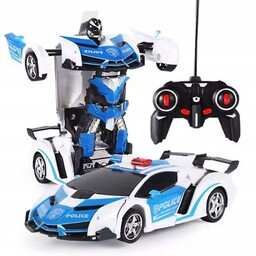 Samochód Robot Zdalnie Sterowany Transformers Auto 2W1 Policja
