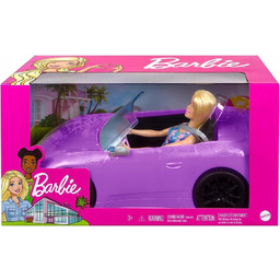 Barbie Auto Kabriolet Fioletowy Samochód Dla Lalek Zestaw