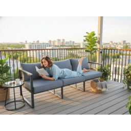 Duża sofa ogrodowa 204cm z aluminium MOSTRARE