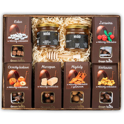 Duży kosz prezentowy zestaw słodyczy;bakalie w czekoladzie