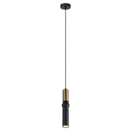 Italux Nowoczesna lampa wisząca Isidora metalowa mosiądz czarna