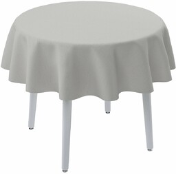 Obrus okrągły, ciepły biały, Linen