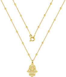 Naszyjnik pozłacany hamsa, ręka fatimy