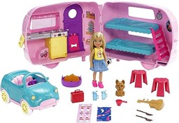 Barbie Zestaw do zabawy z przyczepą kempingową, lalką