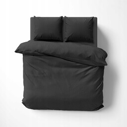 Pościel Pure Adamaszek Paski 160X200cm Czarna Black Premium