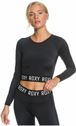 t-shirt damski ROXY FITNESS LS CROP LYCRA Anthracite