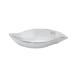 Eurofirany Patera ceramiczna 36x18x5 Lori 2 biała srebrna