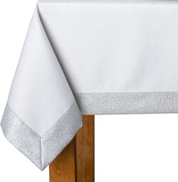 Obrus Plamoodporny Premium z Mankietem 5 cm Srebrny