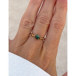 Pakamera Pierścionek elastyczny - Hematyt z Turkusem Afrykańskim