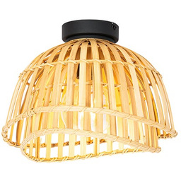 Orientalna lampa sufitowa czarna z naturalnym bambusem 30