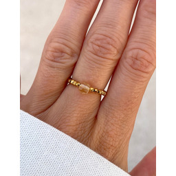 Pakamera Pierścionek elastyczny - Hematyt z Cytrynem