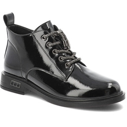 S.Barski Czarne Botki Modne Buty Damskie